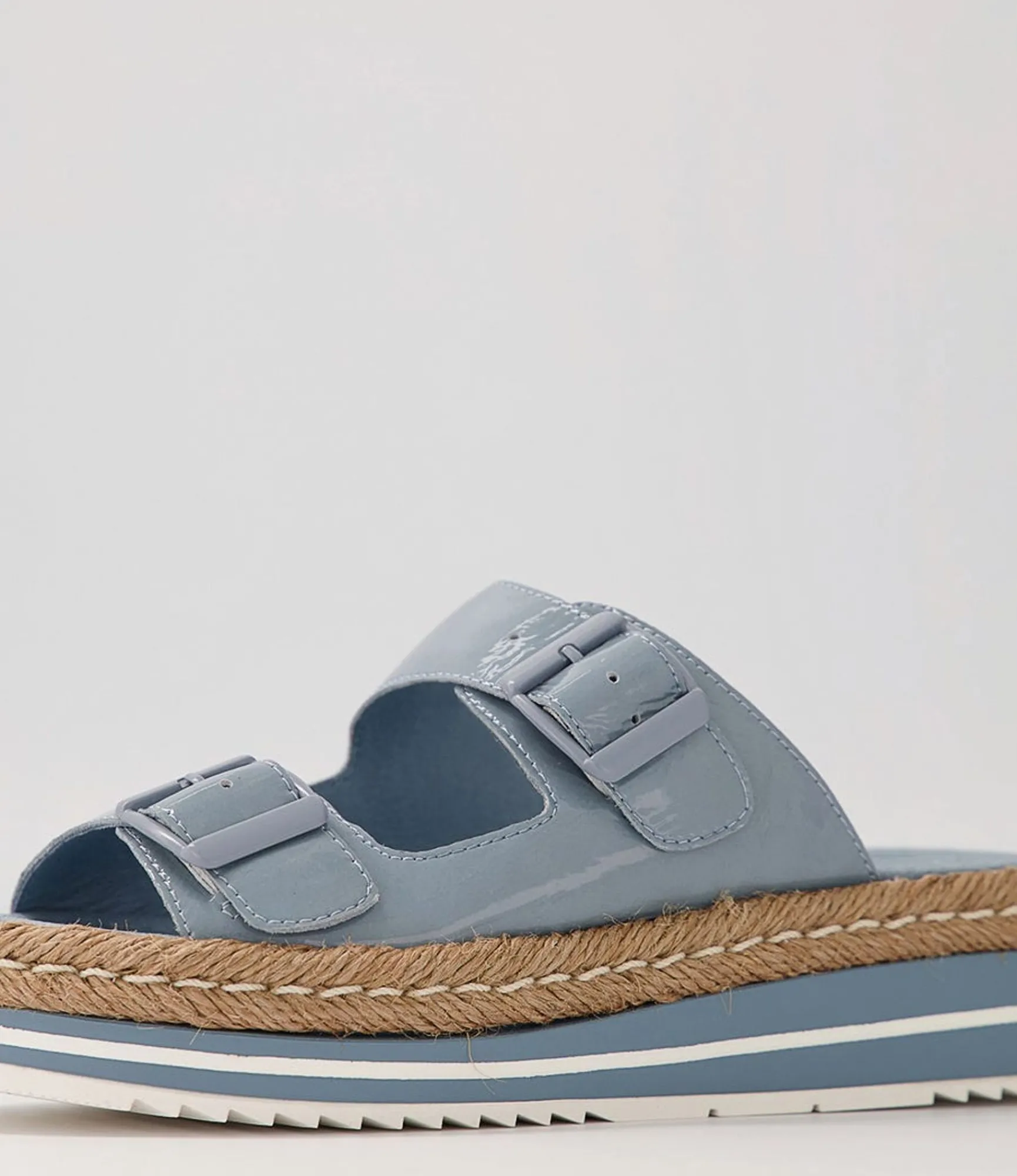 Sale Midas Shoes Axil Denim Patent Leather Slides