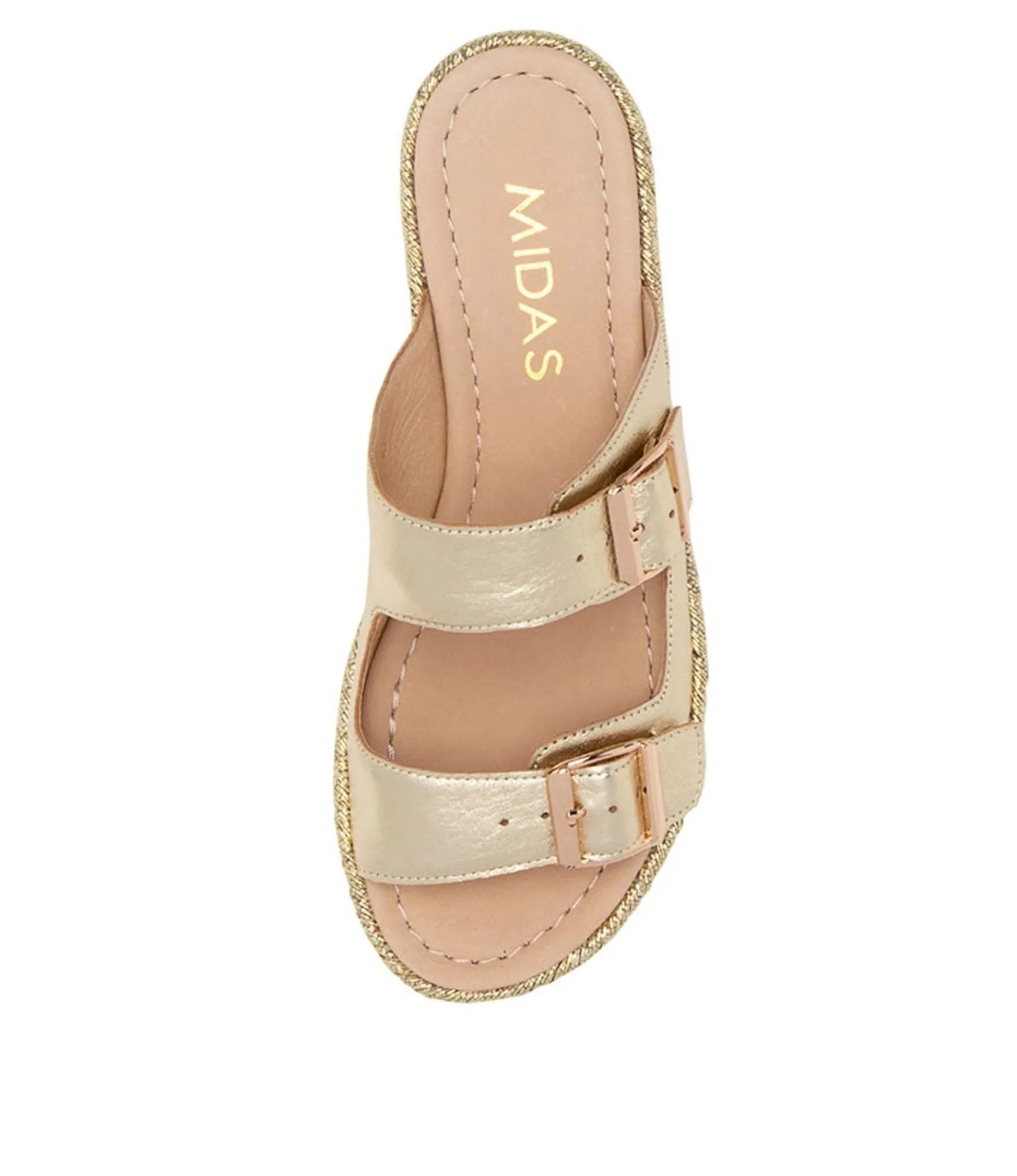 Cheap Midas Shoes Axil Pale Gold Leather