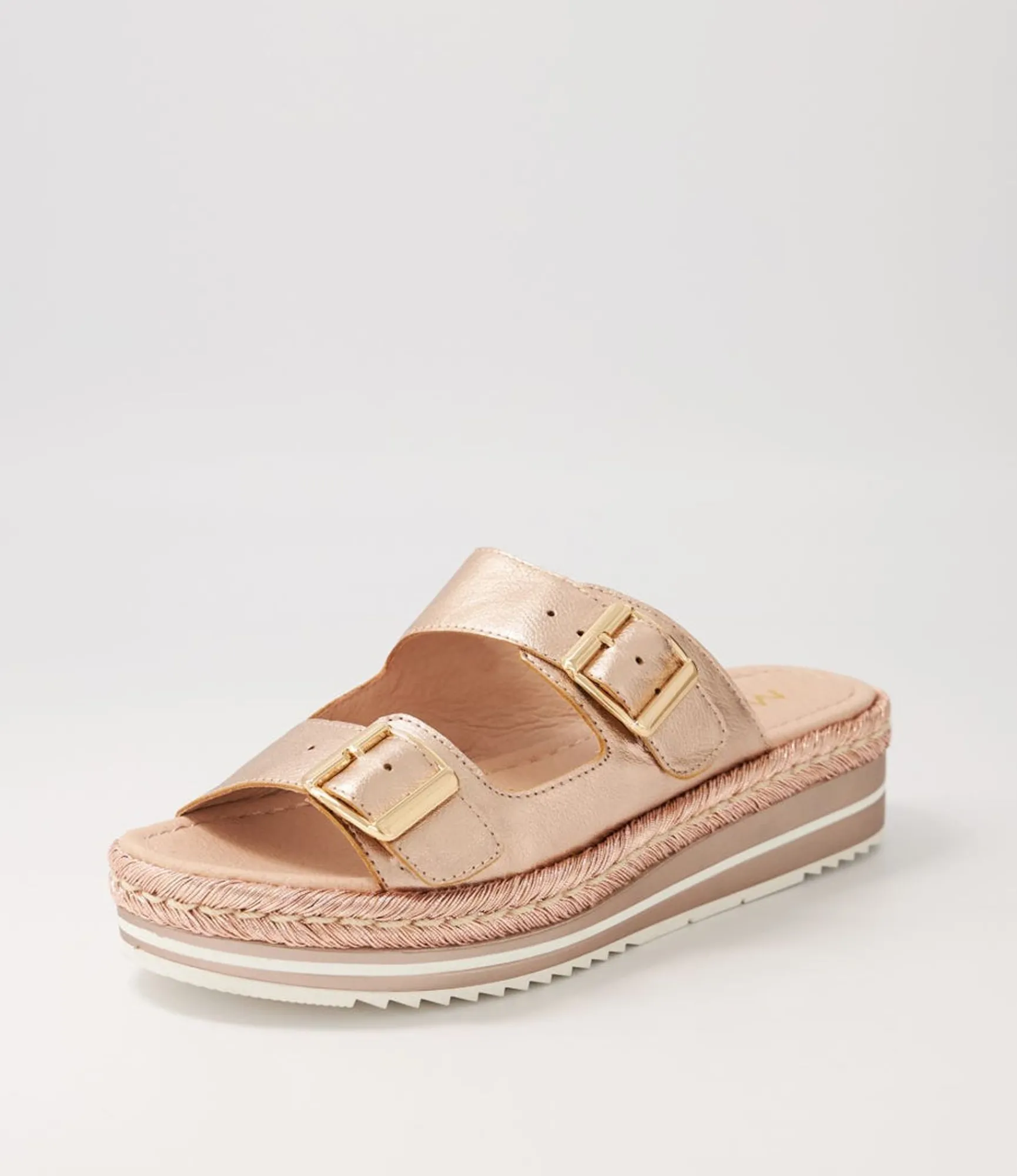 Cheap Midas Shoes Axil Pale Rose Gold Rope Leather Slides