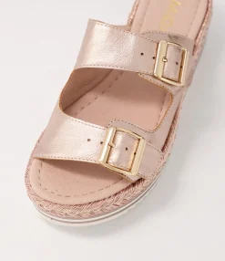 Cheap Midas Shoes Axil Pale Rose Gold Rope Leather Slides