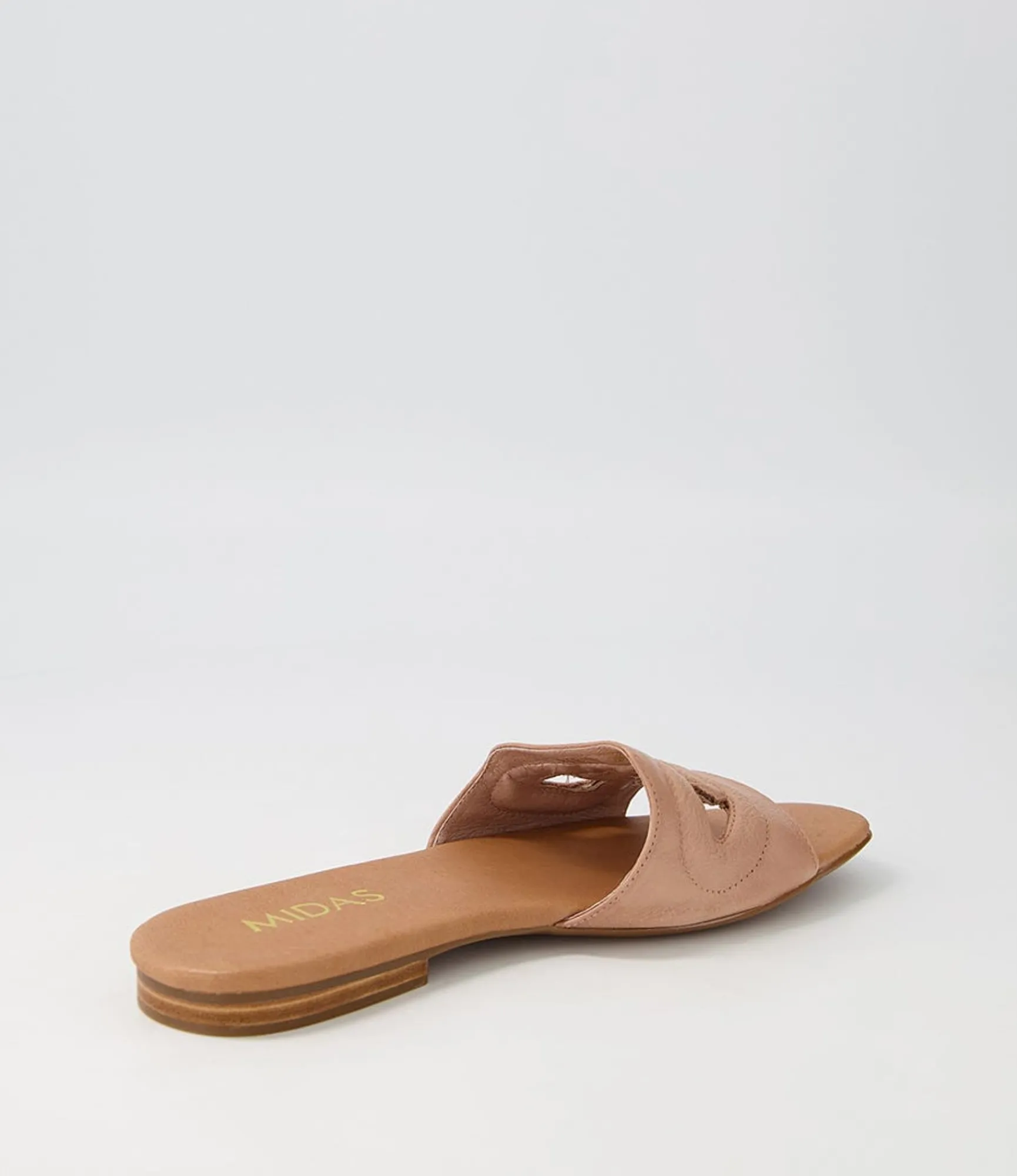 New Midas Shoes Aysorie Cafe Leather Slides