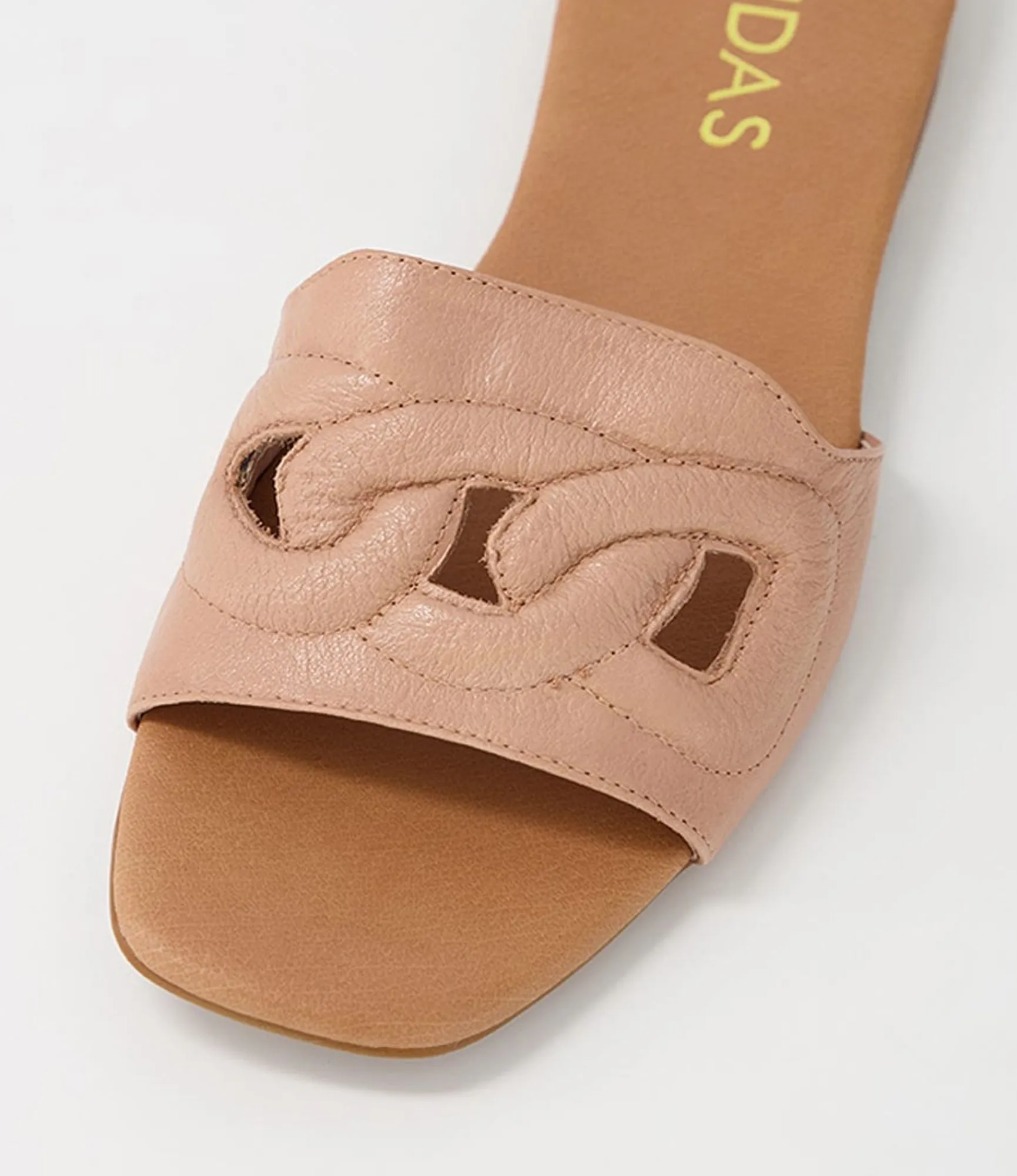 New Midas Shoes Aysorie Cafe Leather Slides