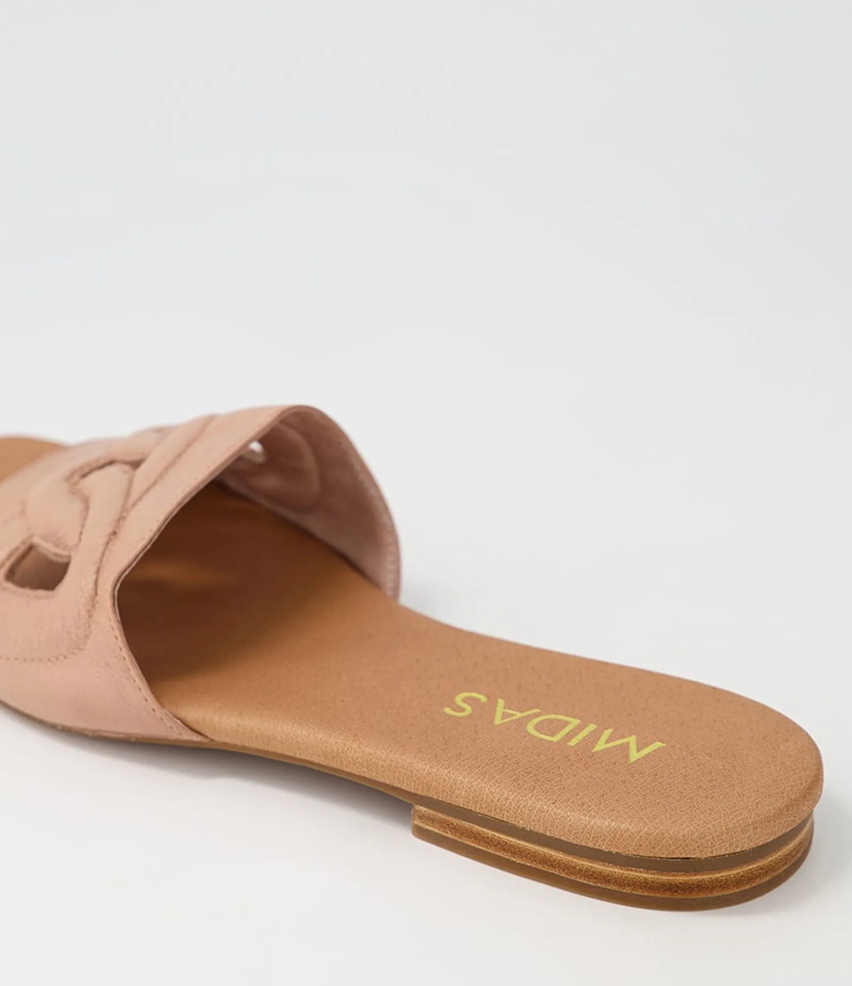 New Midas Shoes Aysorie Cafe Leather Slides