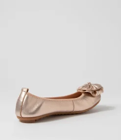Online Midas Shoes Baha Pale Rose Gold Leather Ballet Flats