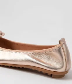 Online Midas Shoes Baha Pale Rose Gold Leather Ballet Flats