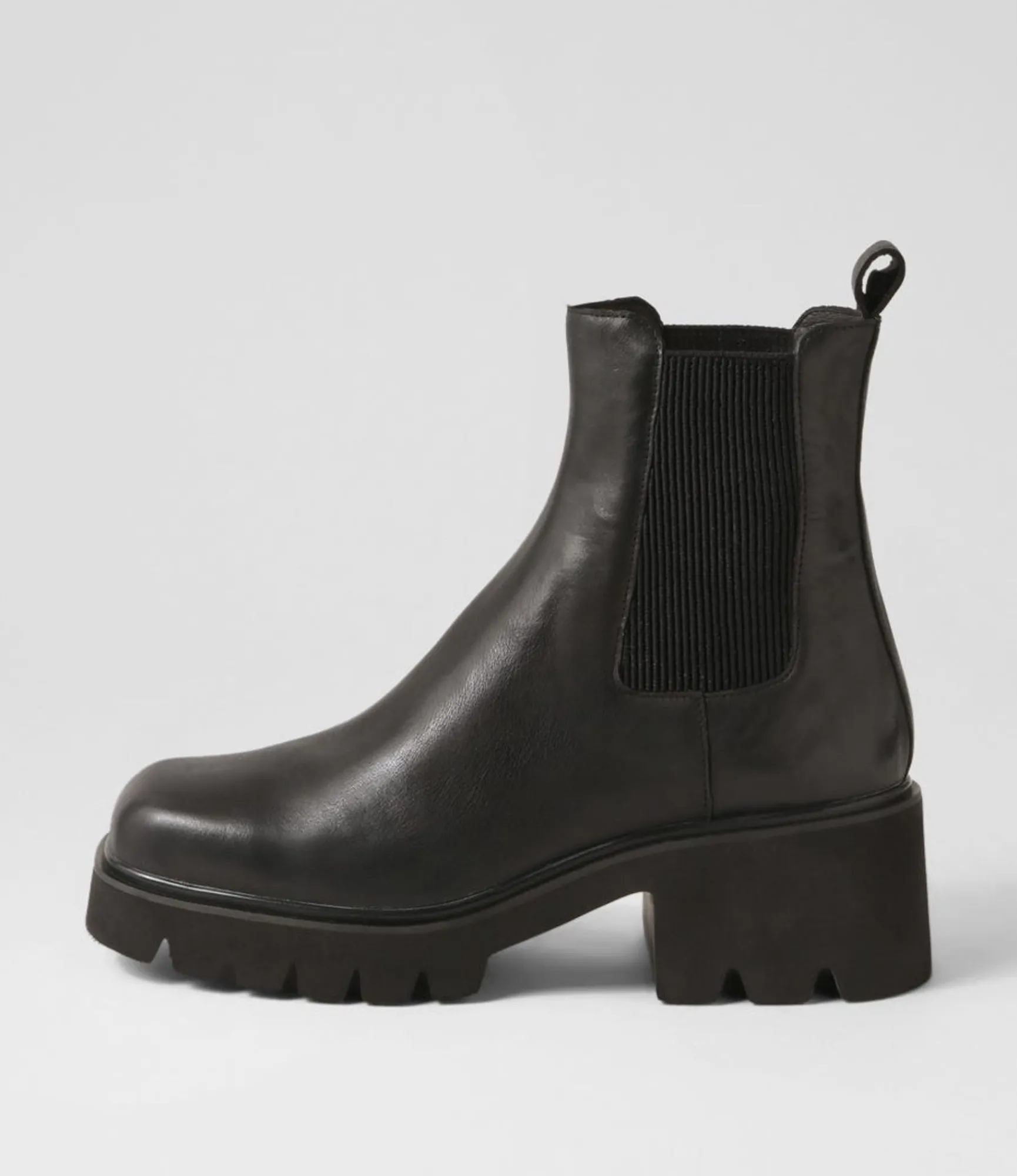 Hot Midas Shoes Barraks Black Leather Elastic Chelsea Boots