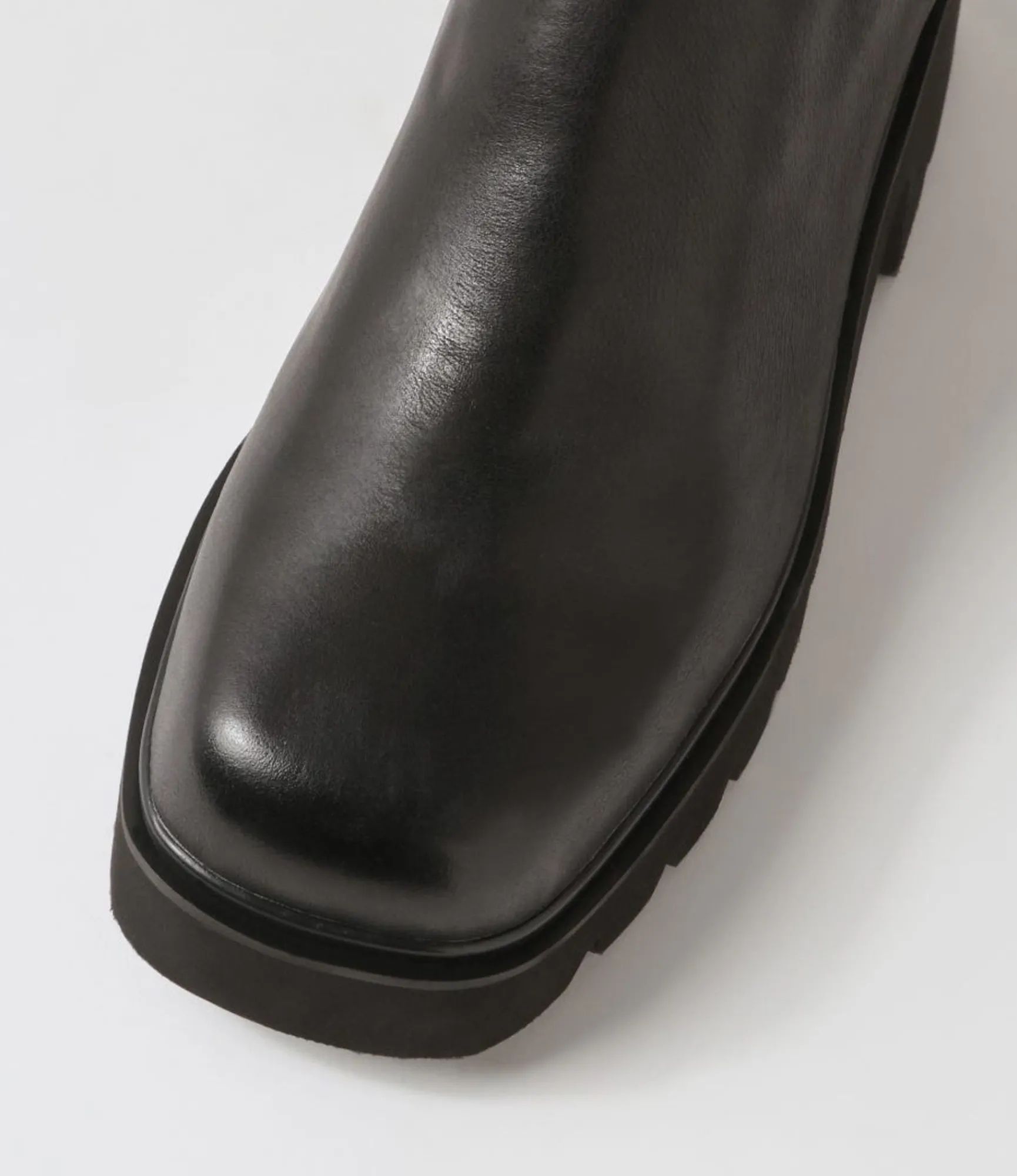 Hot Midas Shoes Barraks Black Leather Elastic Chelsea Boots