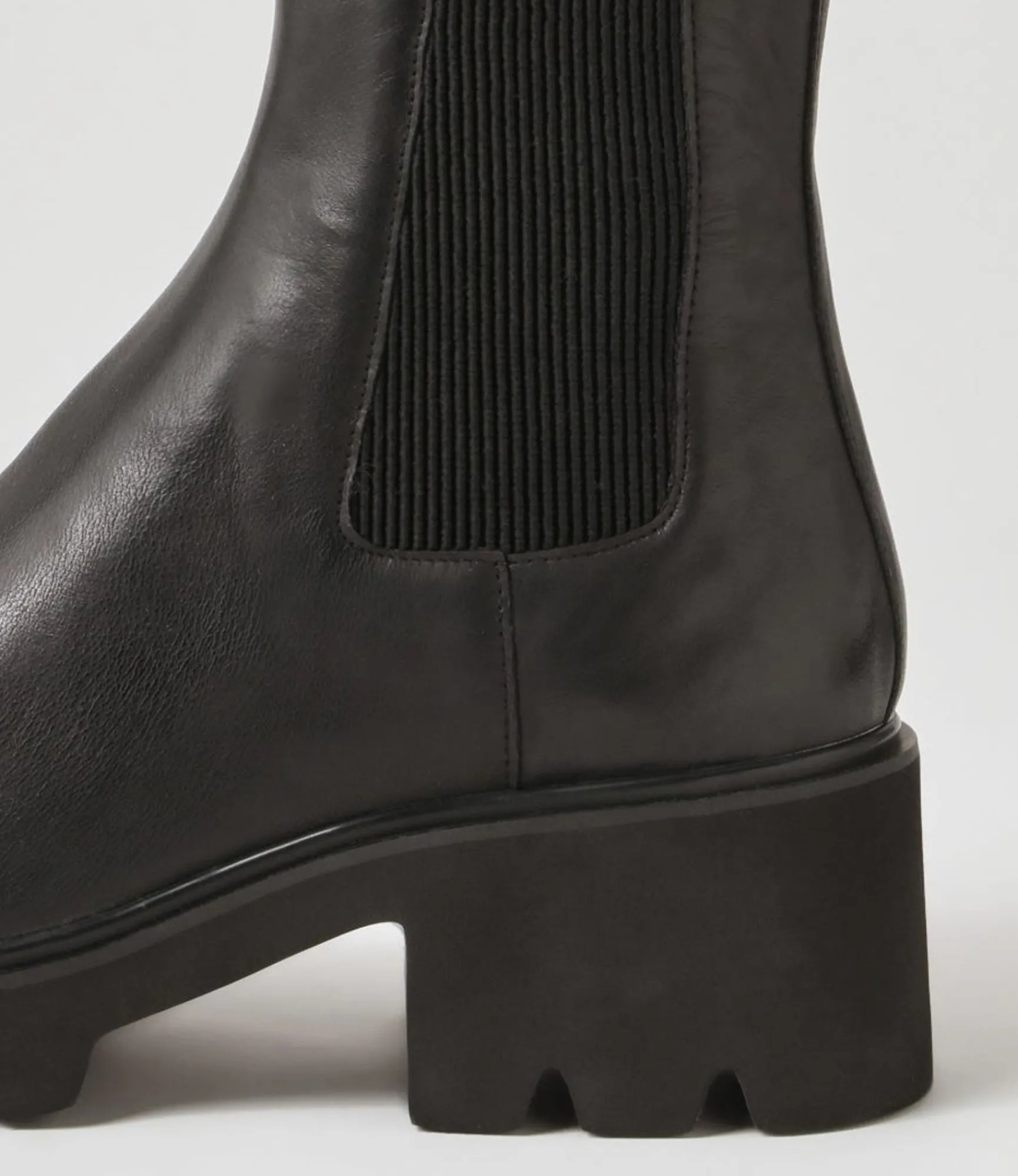 Hot Midas Shoes Barraks Black Leather Elastic Chelsea Boots