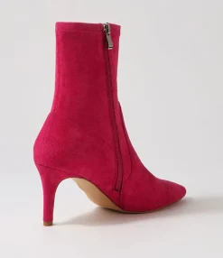 Flash Sale Midas Shoes Beauty Fuchsia Stretch Microsuede Ankle Boots