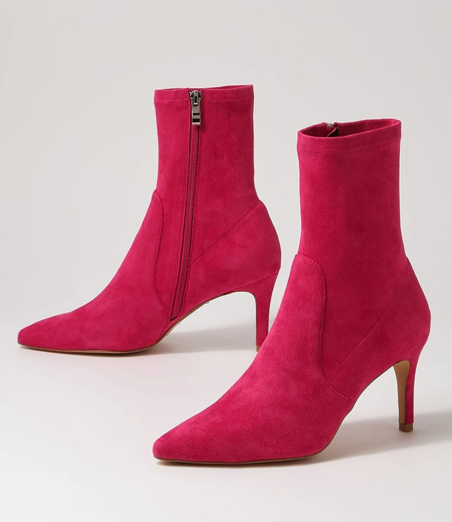 Flash Sale Midas Shoes Beauty Fuchsia Stretch Microsuede Ankle Boots