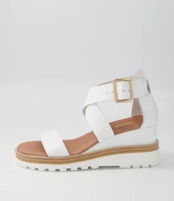 Sale Midas Shoes Beckett White Leather Sandals
