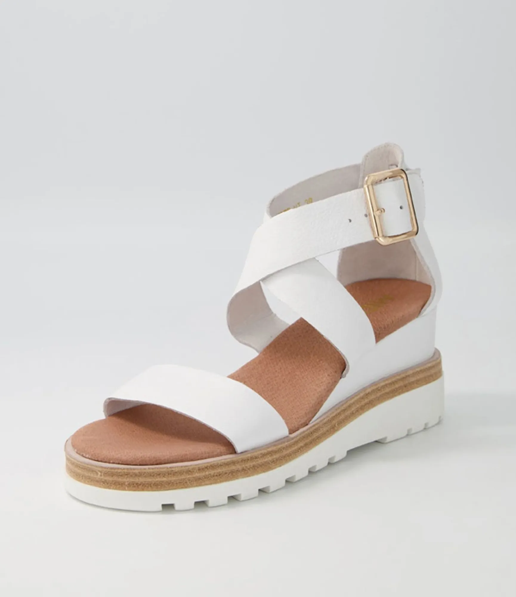 Sale Midas Shoes Beckett White Leather Sandals