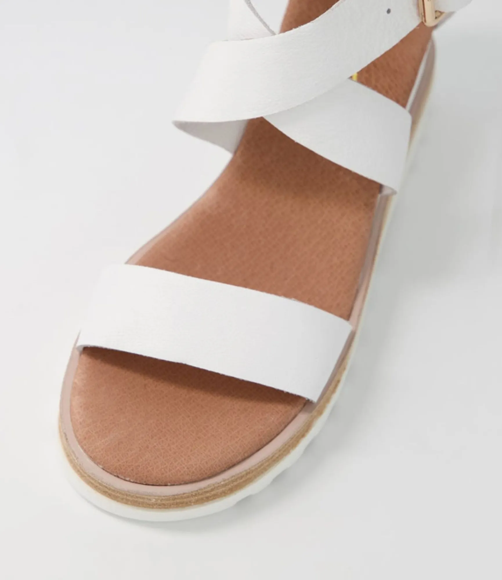 Sale Midas Shoes Beckett White Leather Sandals