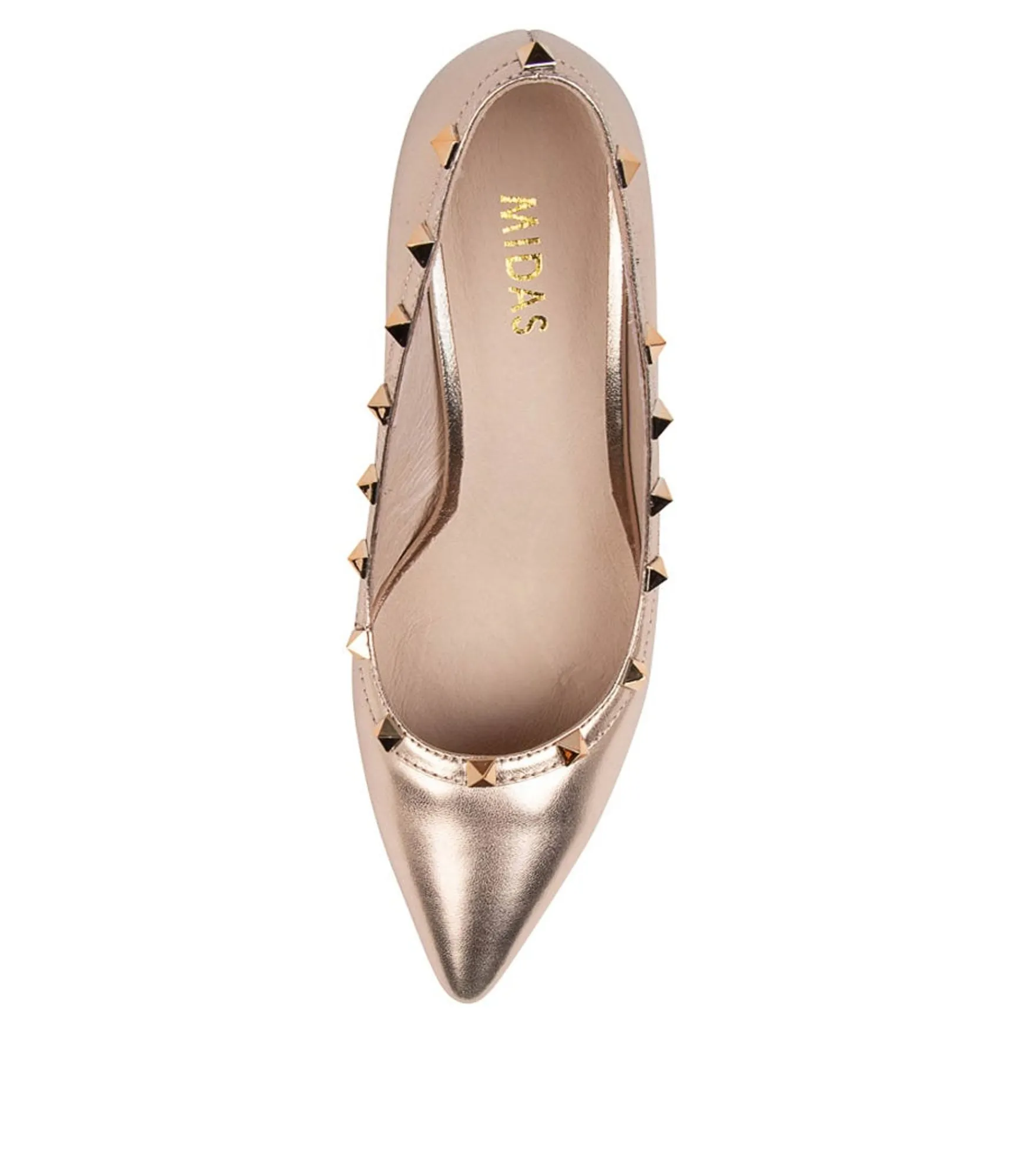 Shop Midas Shoes Beckry Rose Gold Leather