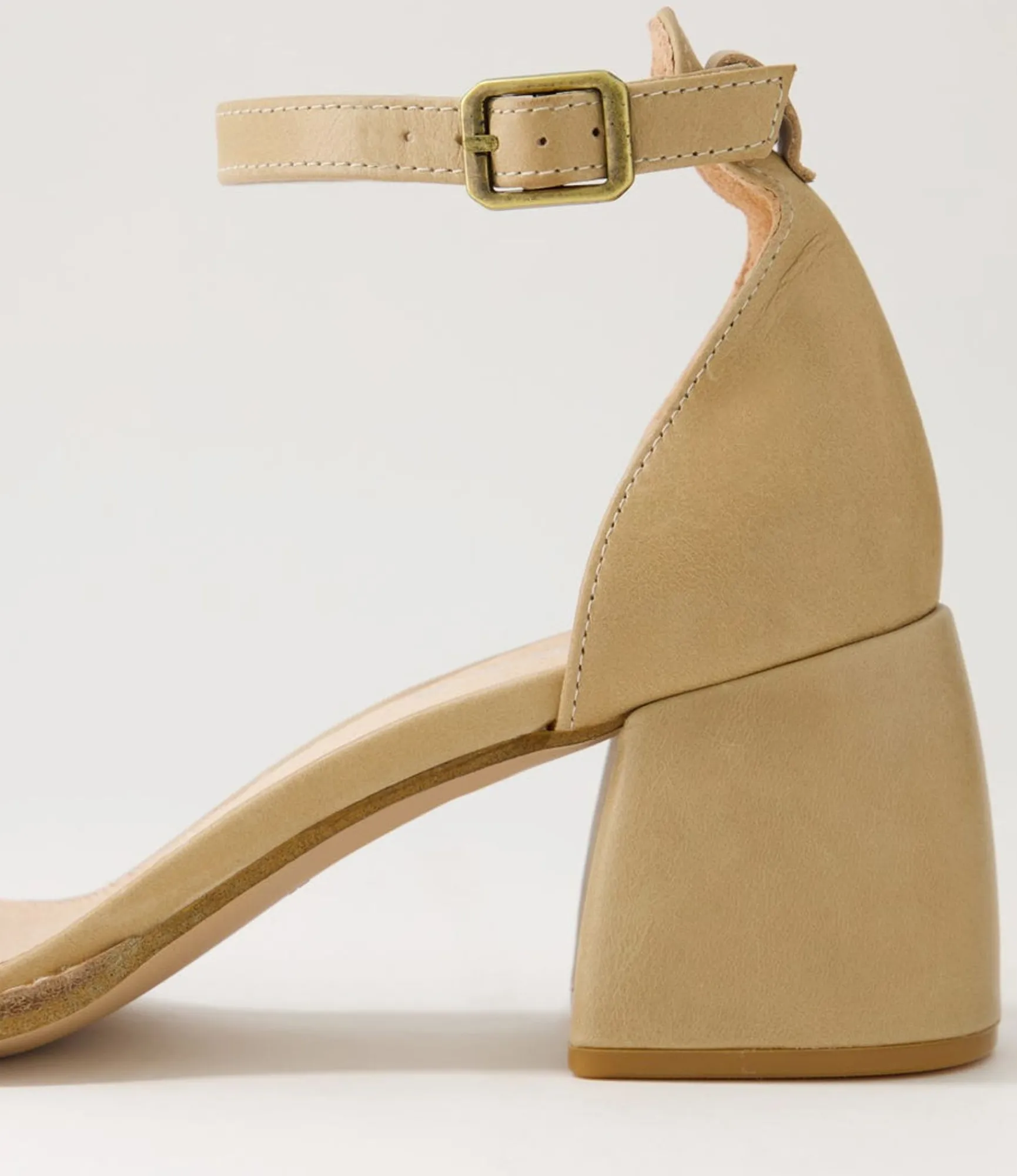 Shop Midas Shoes Believe Camel Covered Heel Leather Sandals