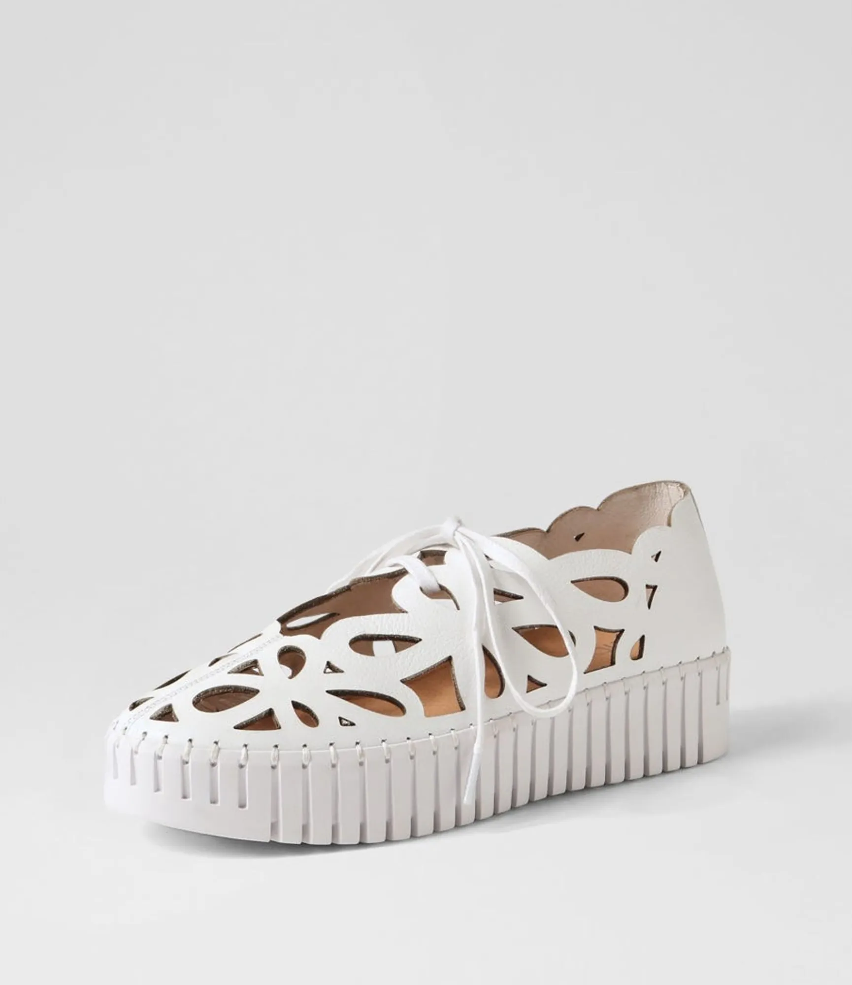 Outlet Midas Shoes Bellas White Leather Sneakers