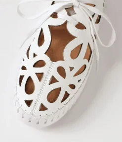 Outlet Midas Shoes Bellas White Leather Sneakers