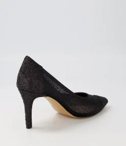 Outlet Midas Shoes Benita Black Shimmer Multi Heels