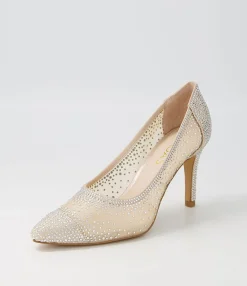 Shop Midas Shoes Benita Nude Shimmer Silver Multi Pump