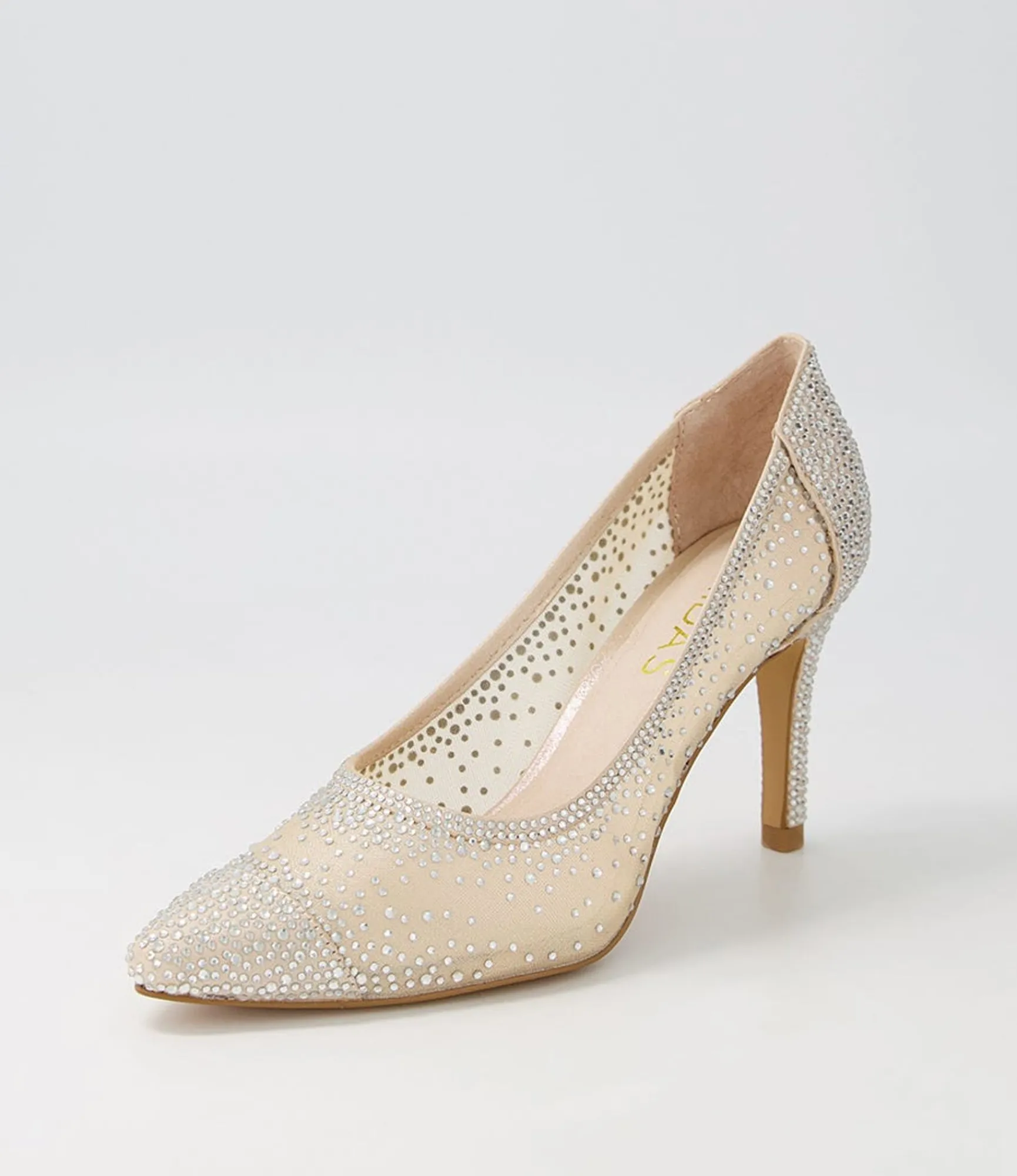 Shop Midas Shoes Benita Nude Shimmer Silver Multi Pump