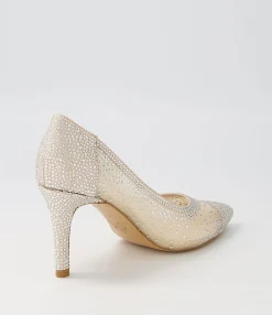 Shop Midas Shoes Benita Nude Shimmer Silver Multi Pump