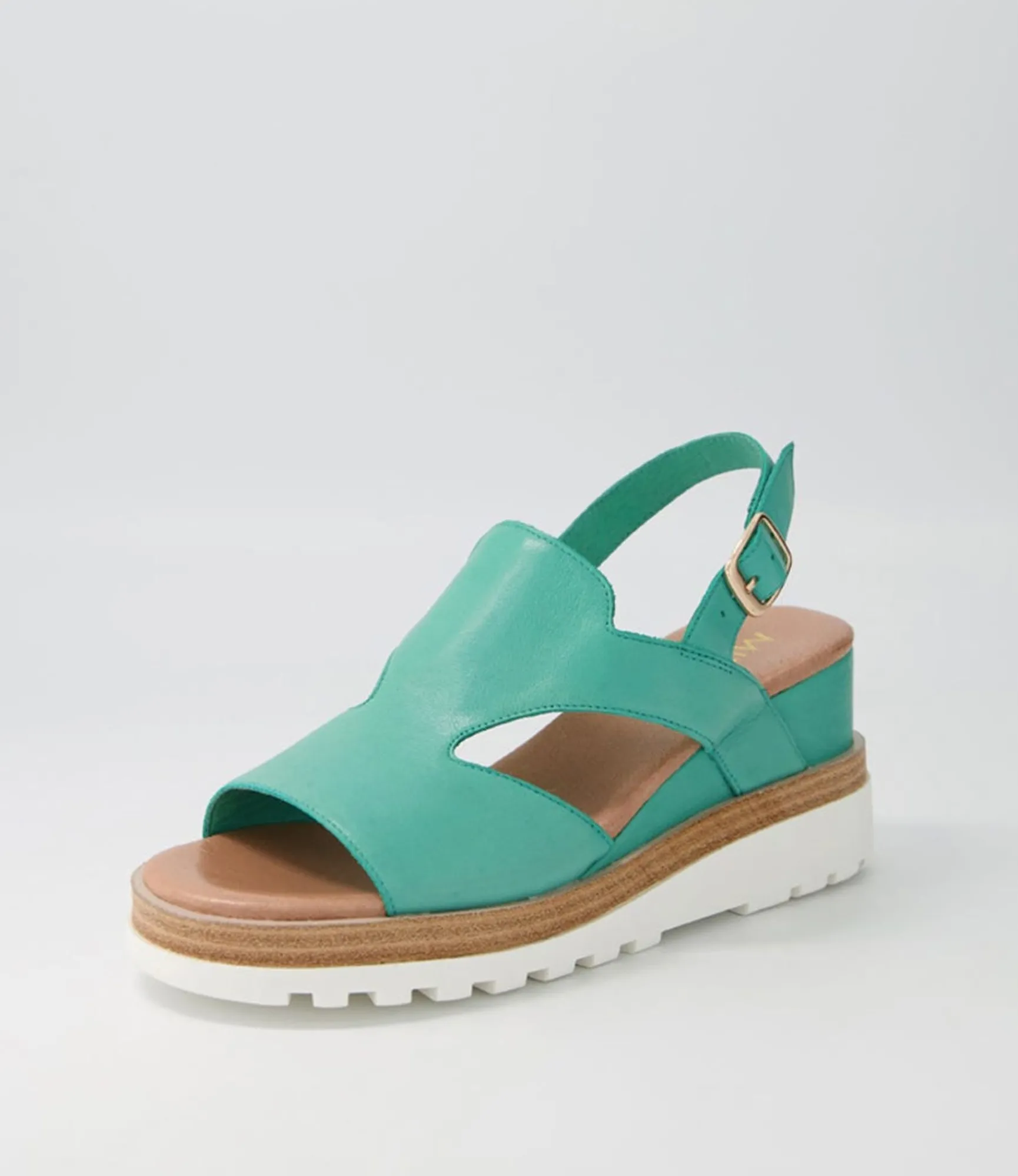 Discount Midas Shoes Benna Light Emerald Leather Sandals Ws