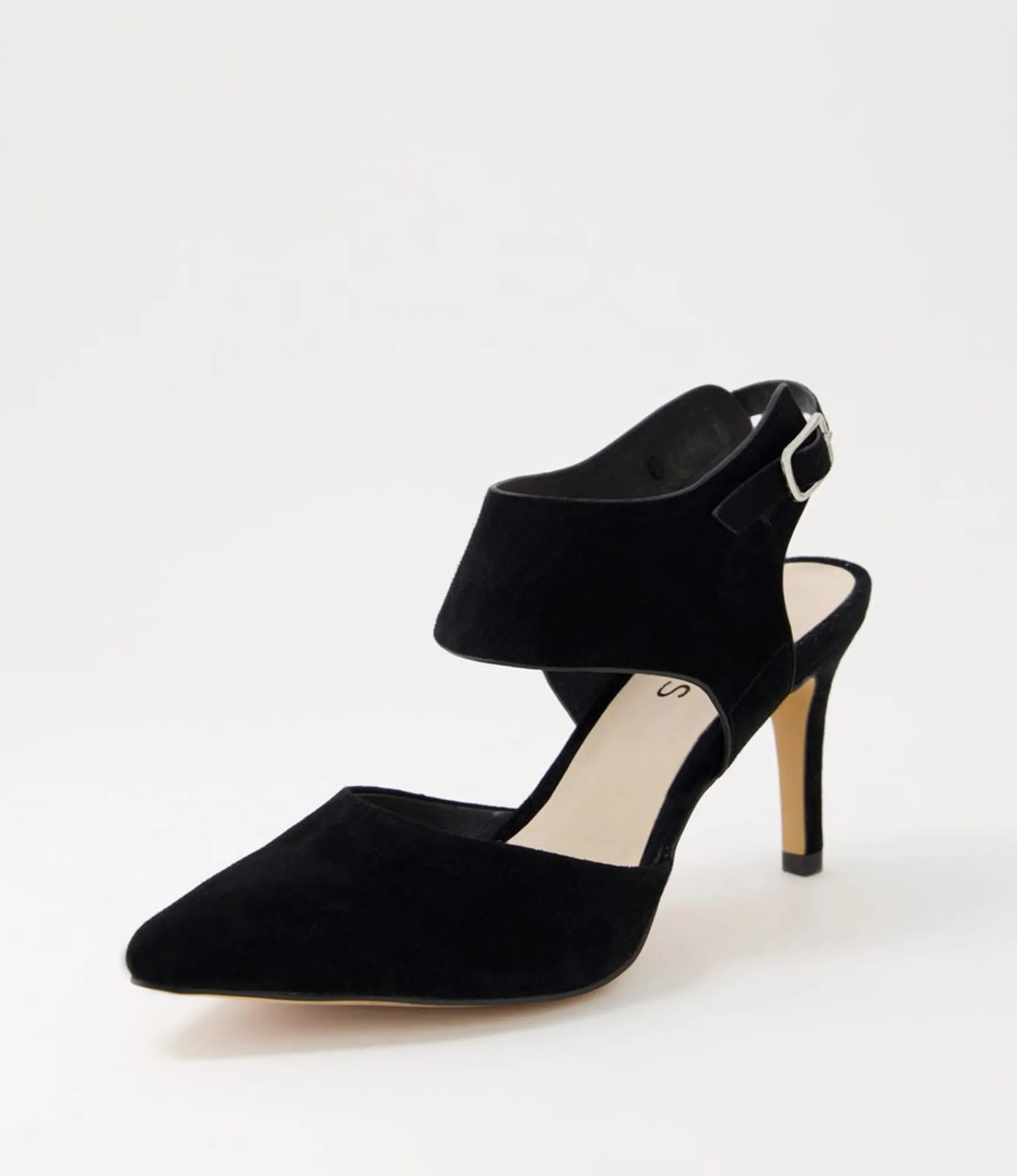Online Midas Shoes Berlino Black Suede Pump Heels