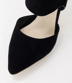 Online Midas Shoes Berlino Black Suede Pump Heels