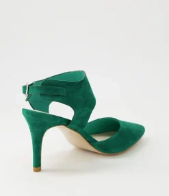 Online Midas Shoes Berlino Emerald Suede Heels