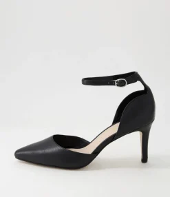 Cheap Midas Shoes Berly Black Leather Heels
