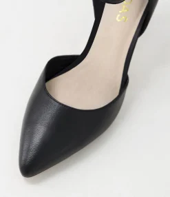 Cheap Midas Shoes Berly Black Leather Heels
