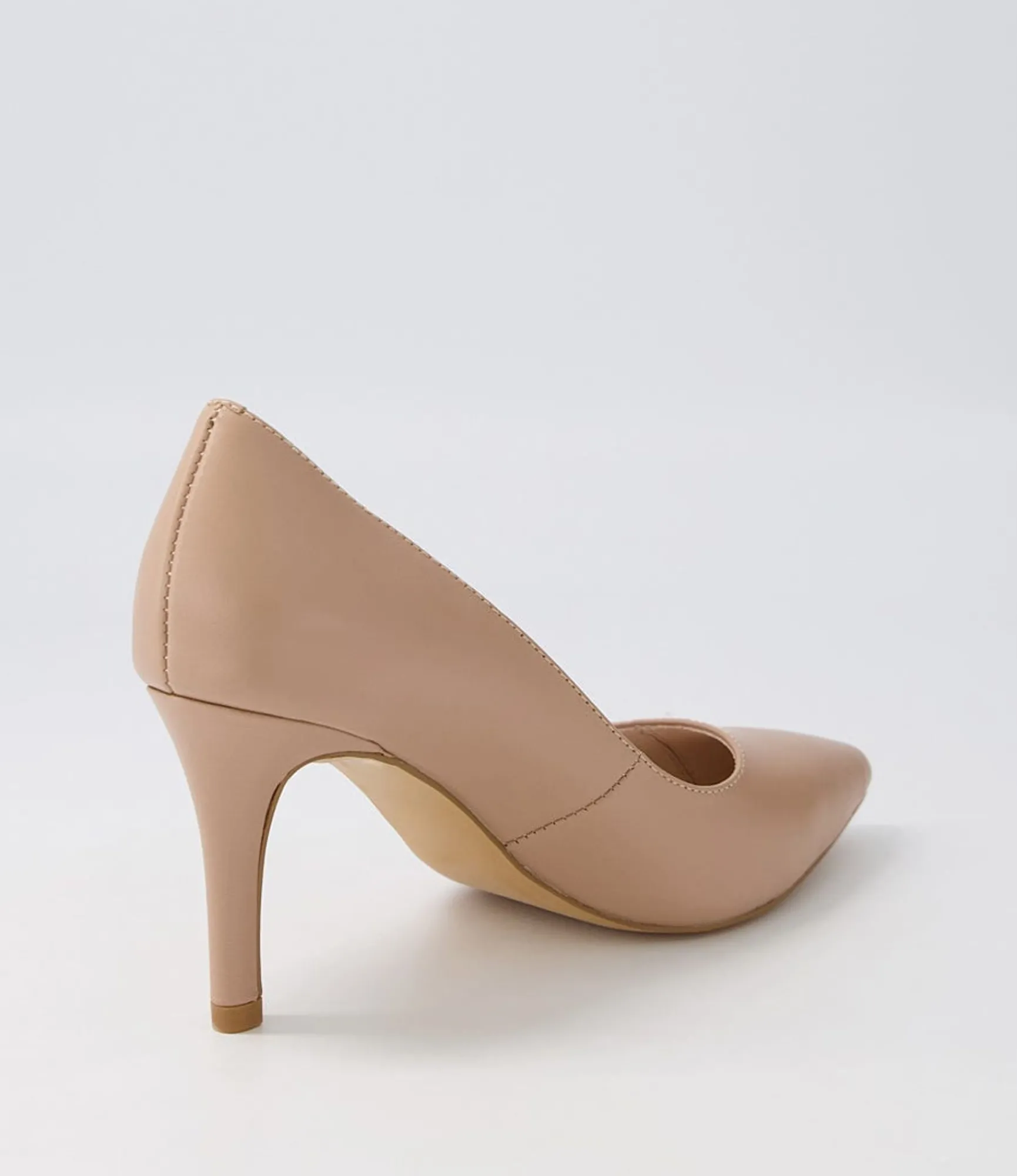 Discount Midas Shoes Berri Half Dark Nude Leather Pump Heels