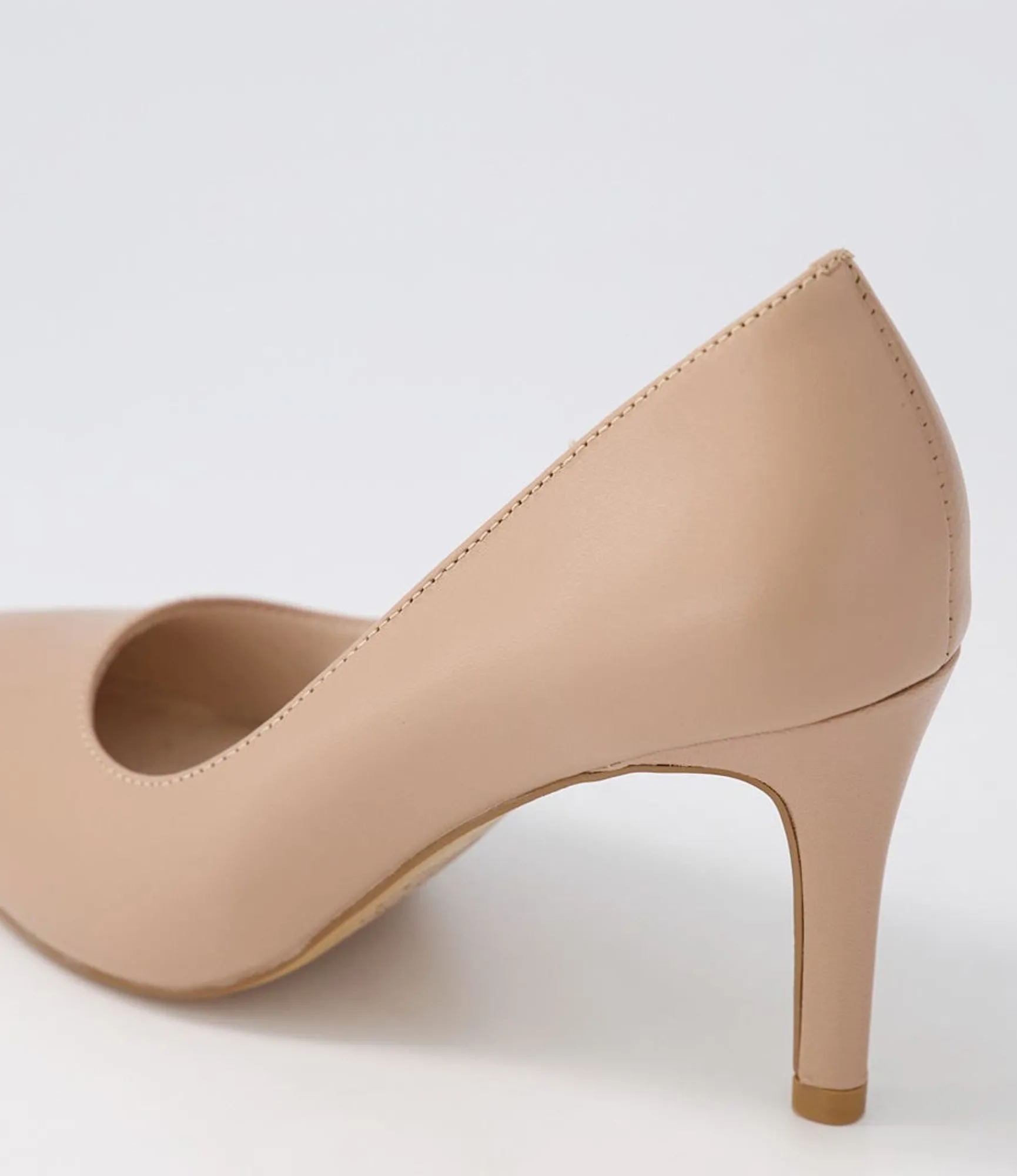 Discount Midas Shoes Berri Half Dark Nude Leather Pump Heels