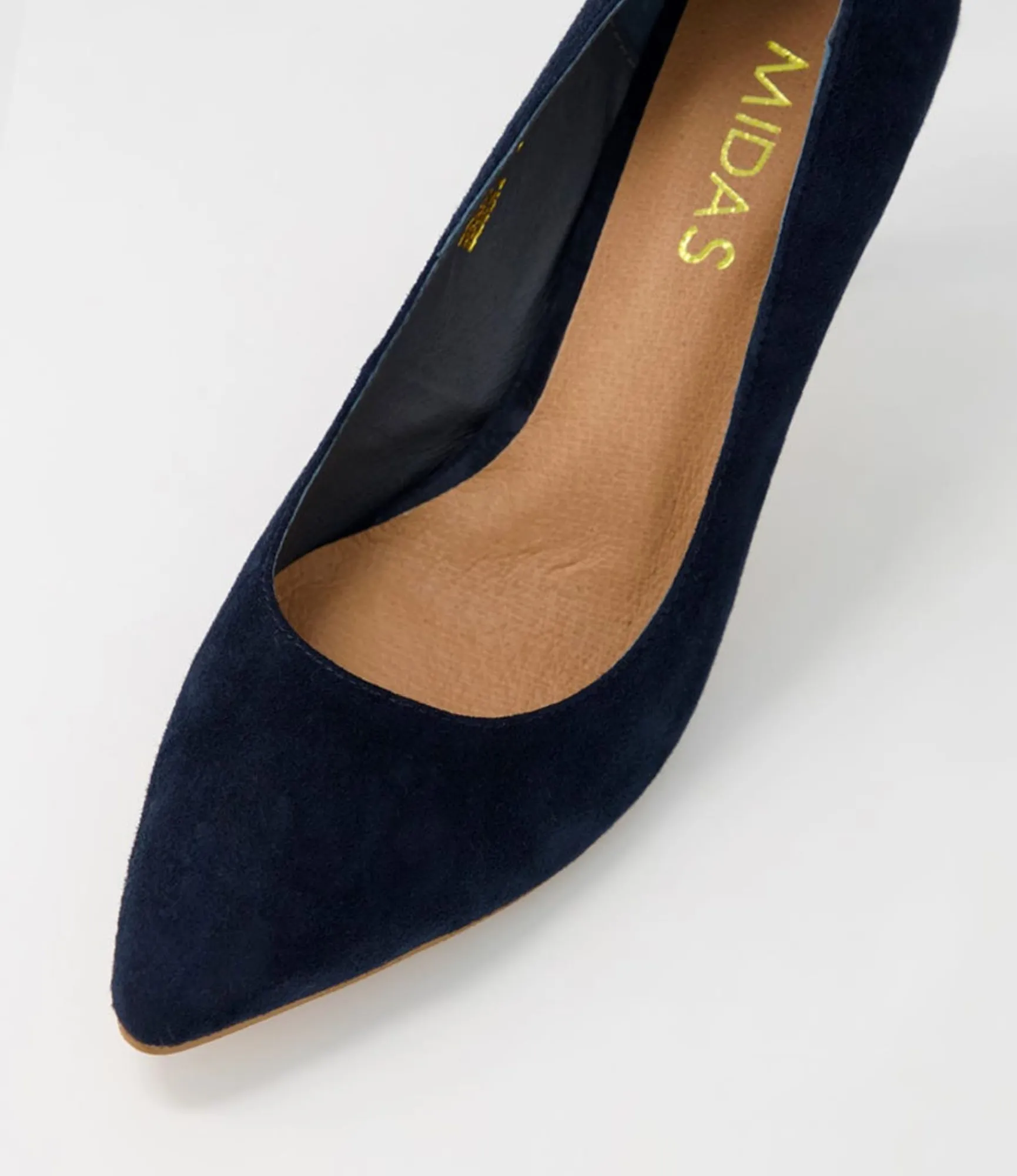 Store Midas Shoes Berri Navy Suede Pump Heels