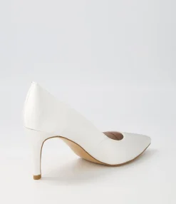 Hot Midas Shoes Berri White Satin Pump Heels