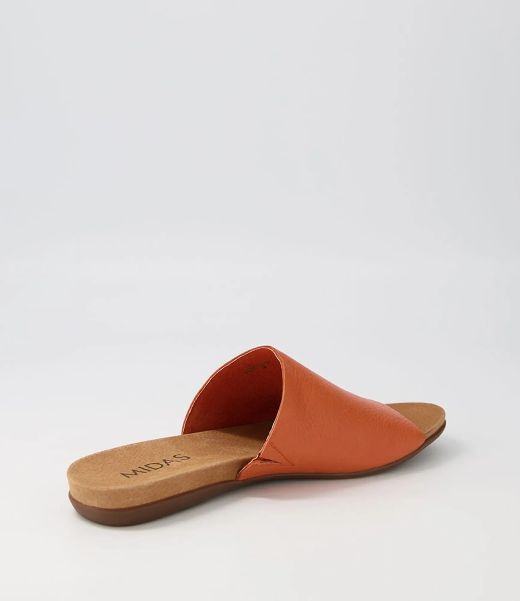Cheap Midas Shoes Berta Bright Orange Leather Slides