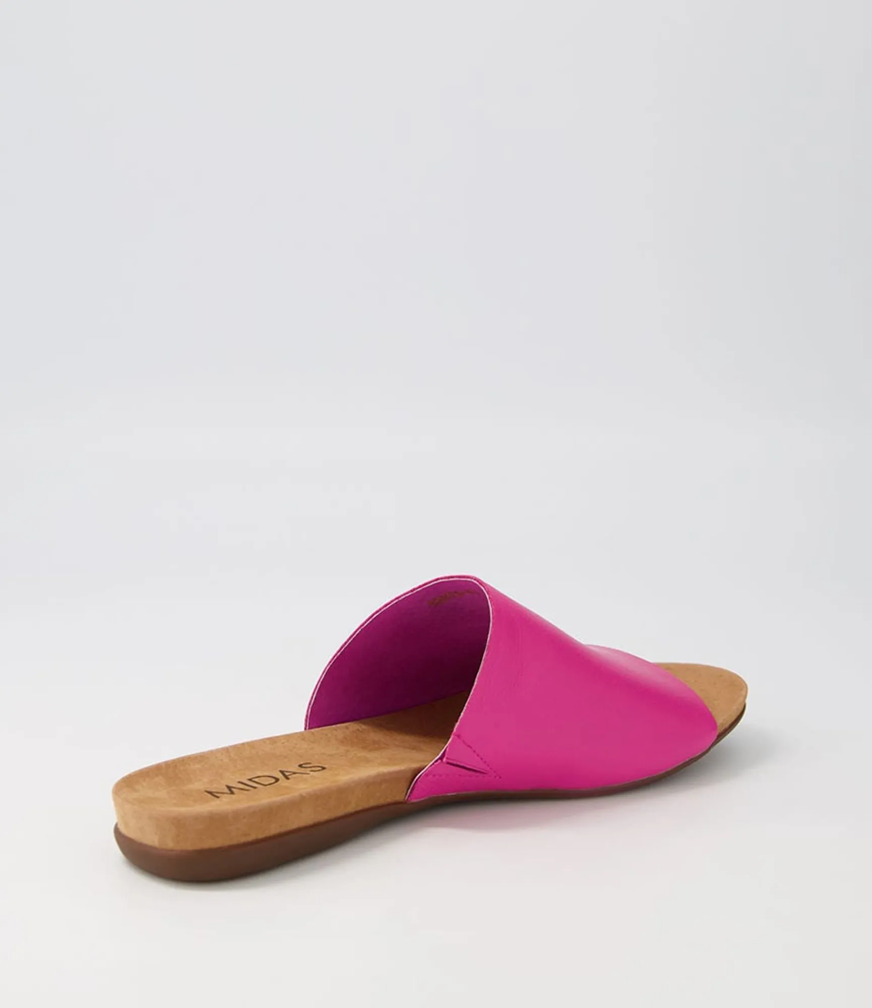 Best Sale Midas Shoes Berta Fuchsia Leather Slides
