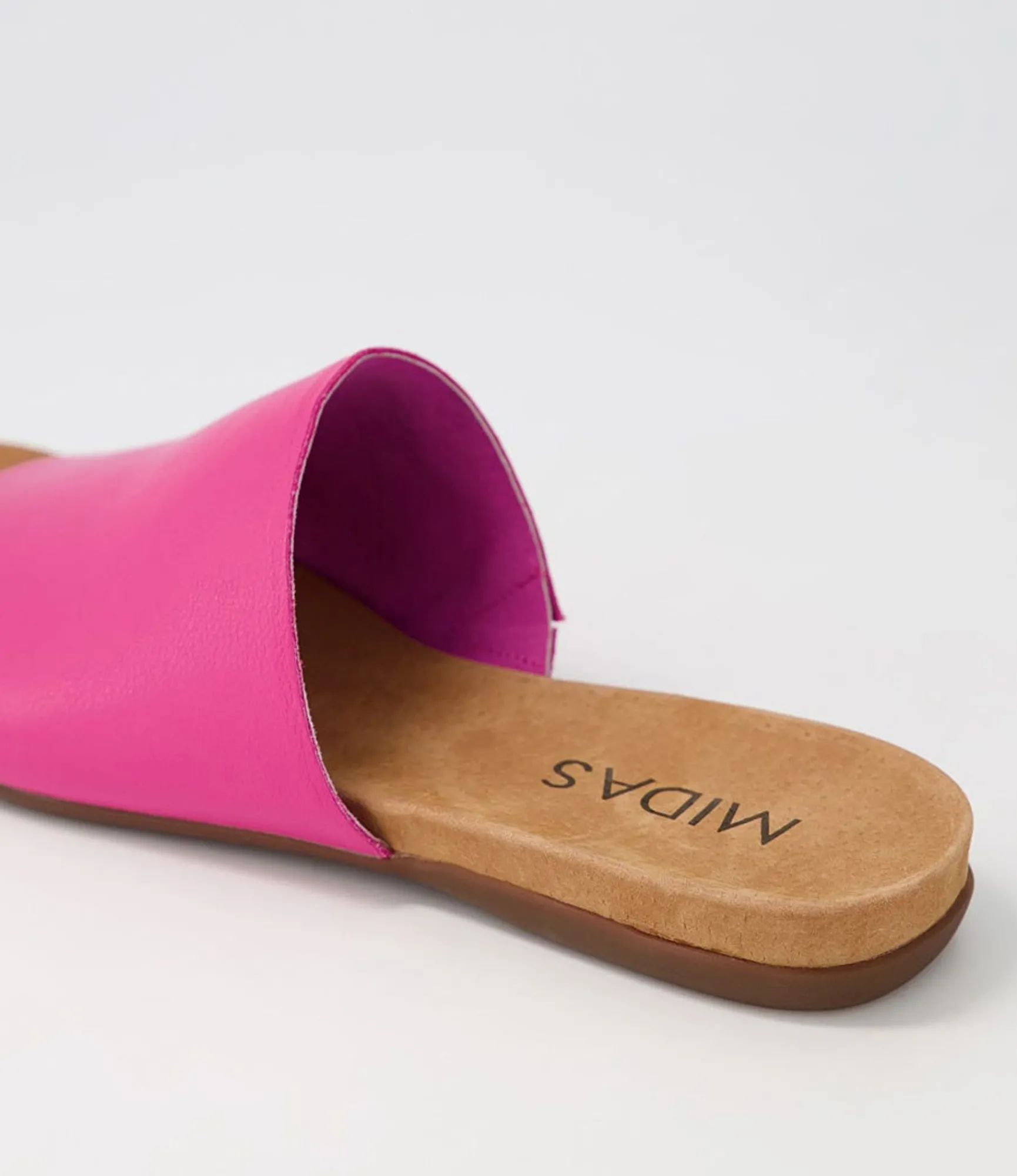 Best Sale Midas Shoes Berta Fuchsia Leather Slides