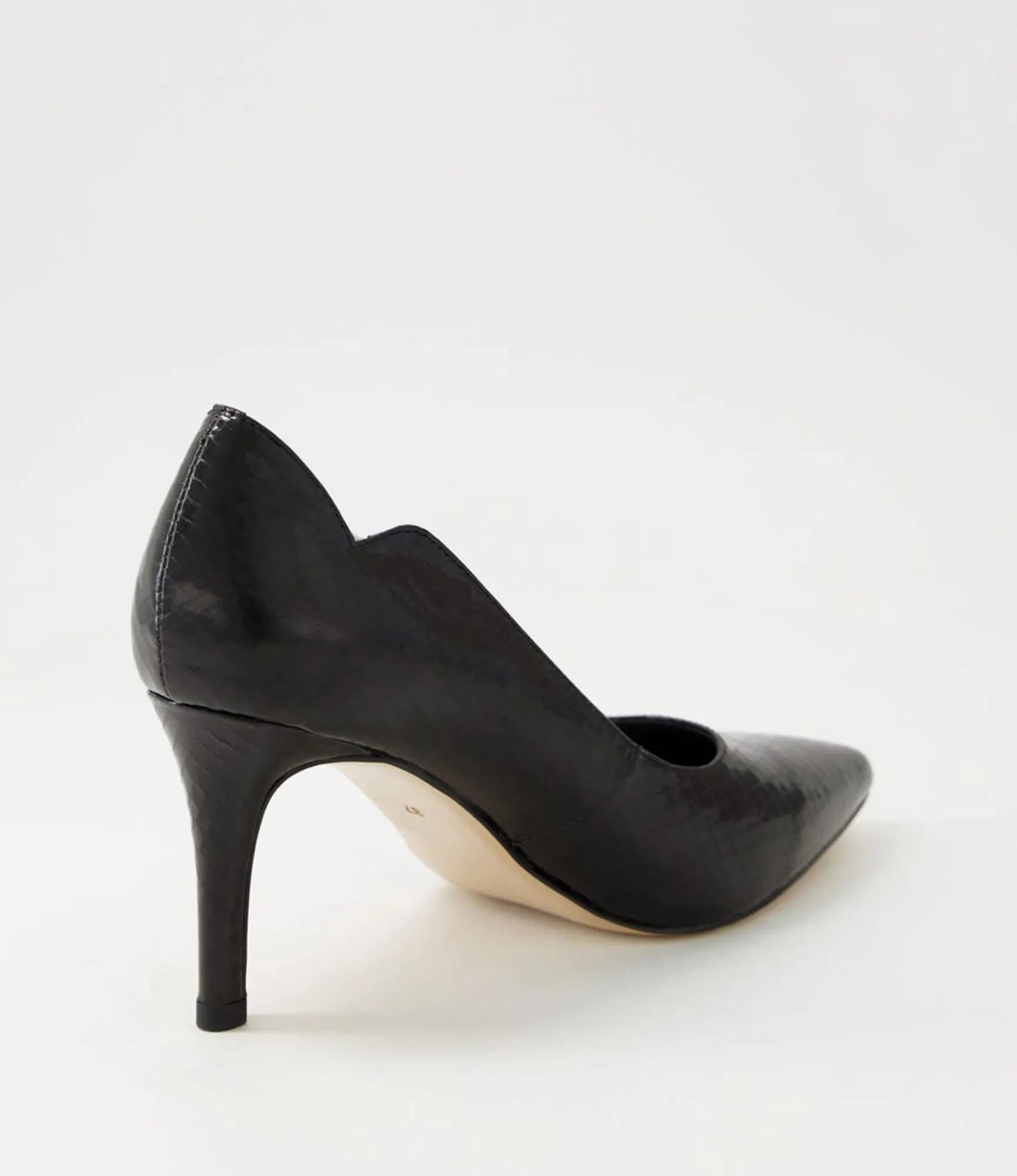 Best Midas Shoes Betha Black Mirror Leather Heels