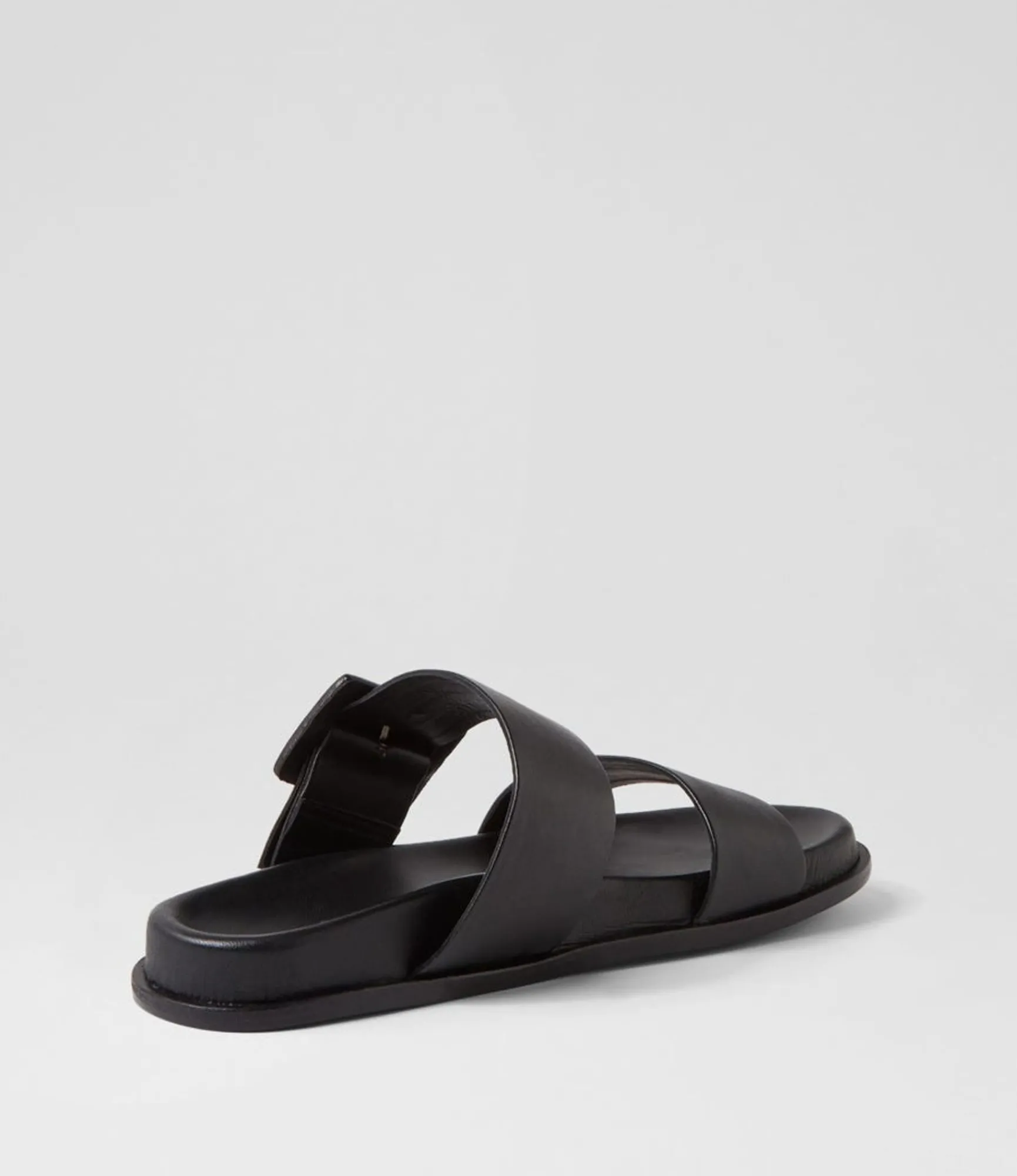 Store Midas Shoes Beyda Black Leather Slides
