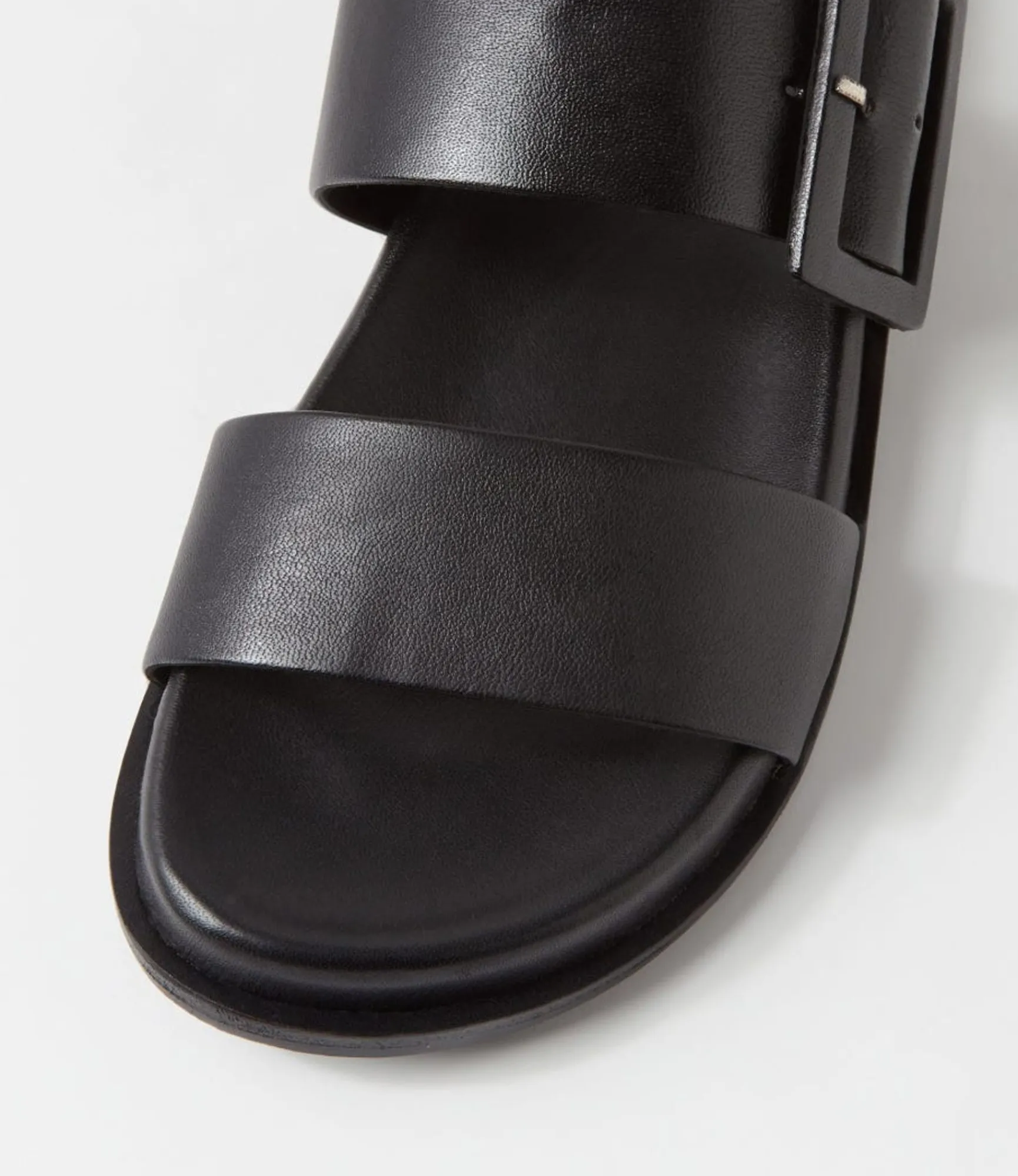 Store Midas Shoes Beyda Black Leather Slides