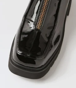 Outlet Midas Shoes Bilbee Black Patent Leather Ankle Boots