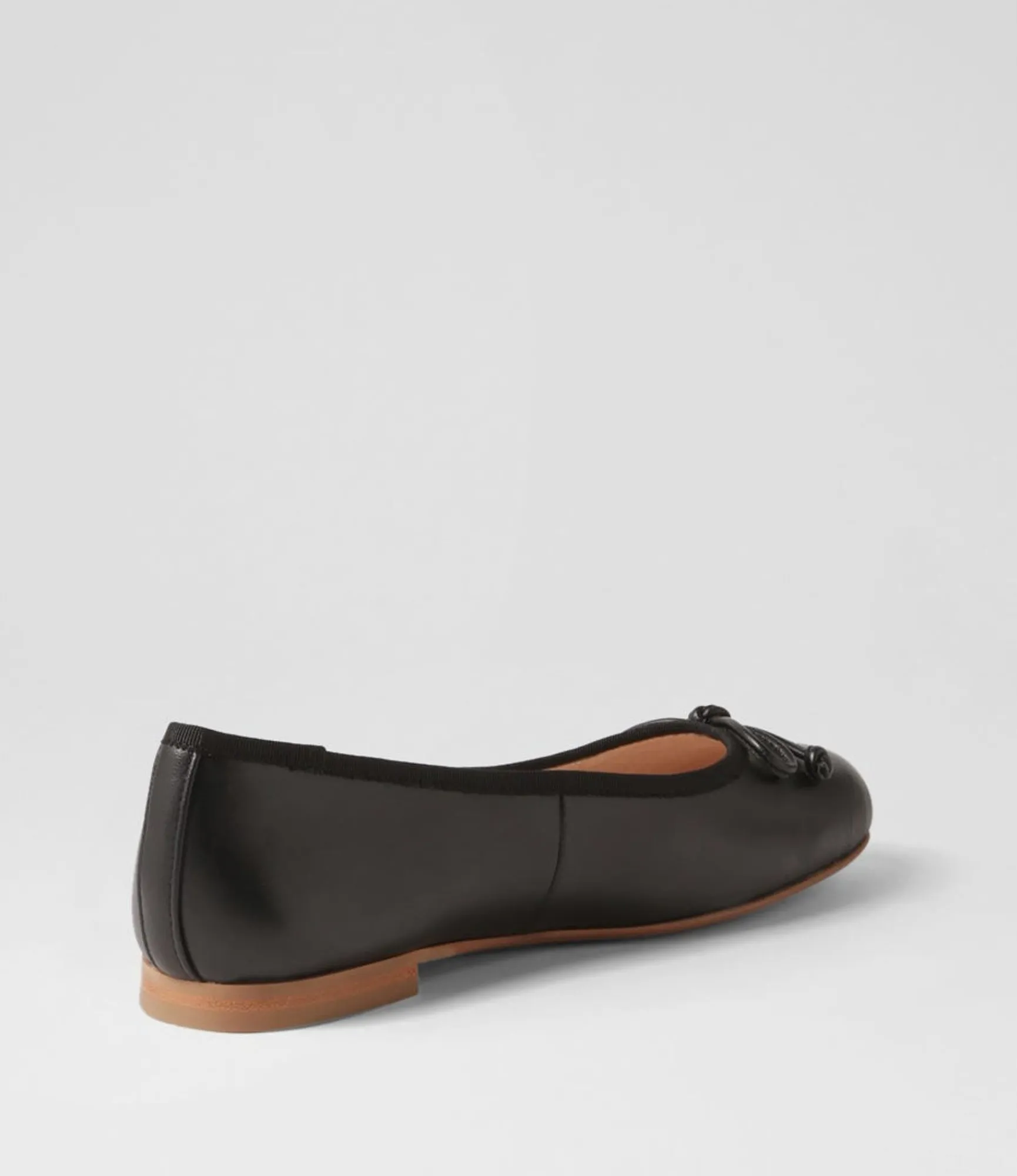 Cheap Midas Shoes Bowy Black Leather Ballet Flats