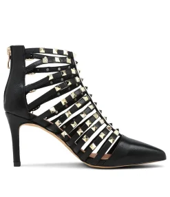 Outlet Midas Shoes Bradley Black Leather Pump Heels