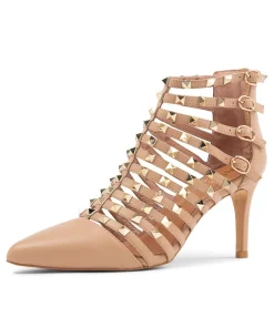 Online Midas Shoes Bradley Dark Nude Leather Pump Heels