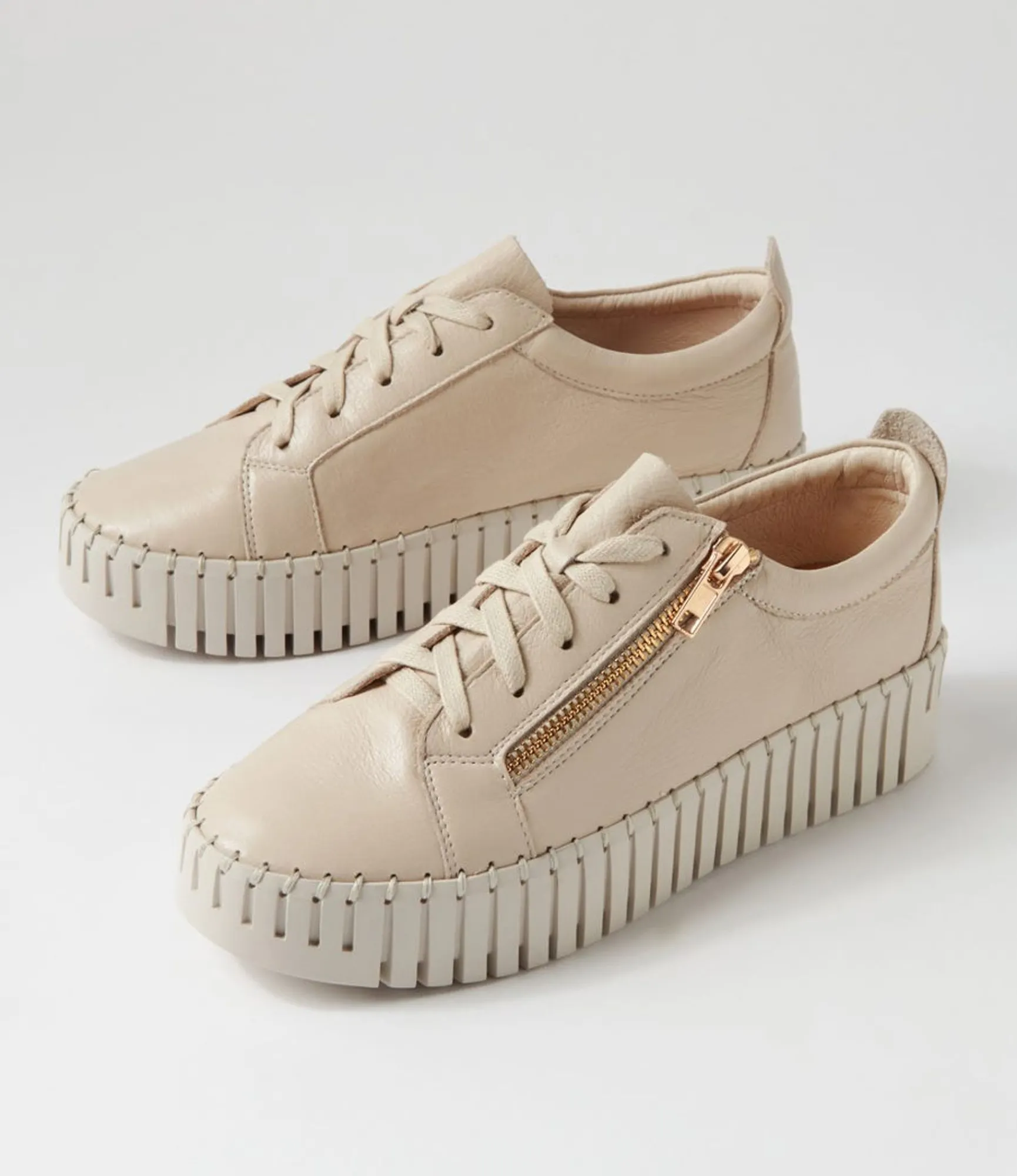 Sale Midas Shoes Braelyn Almond Leather Sneakers
