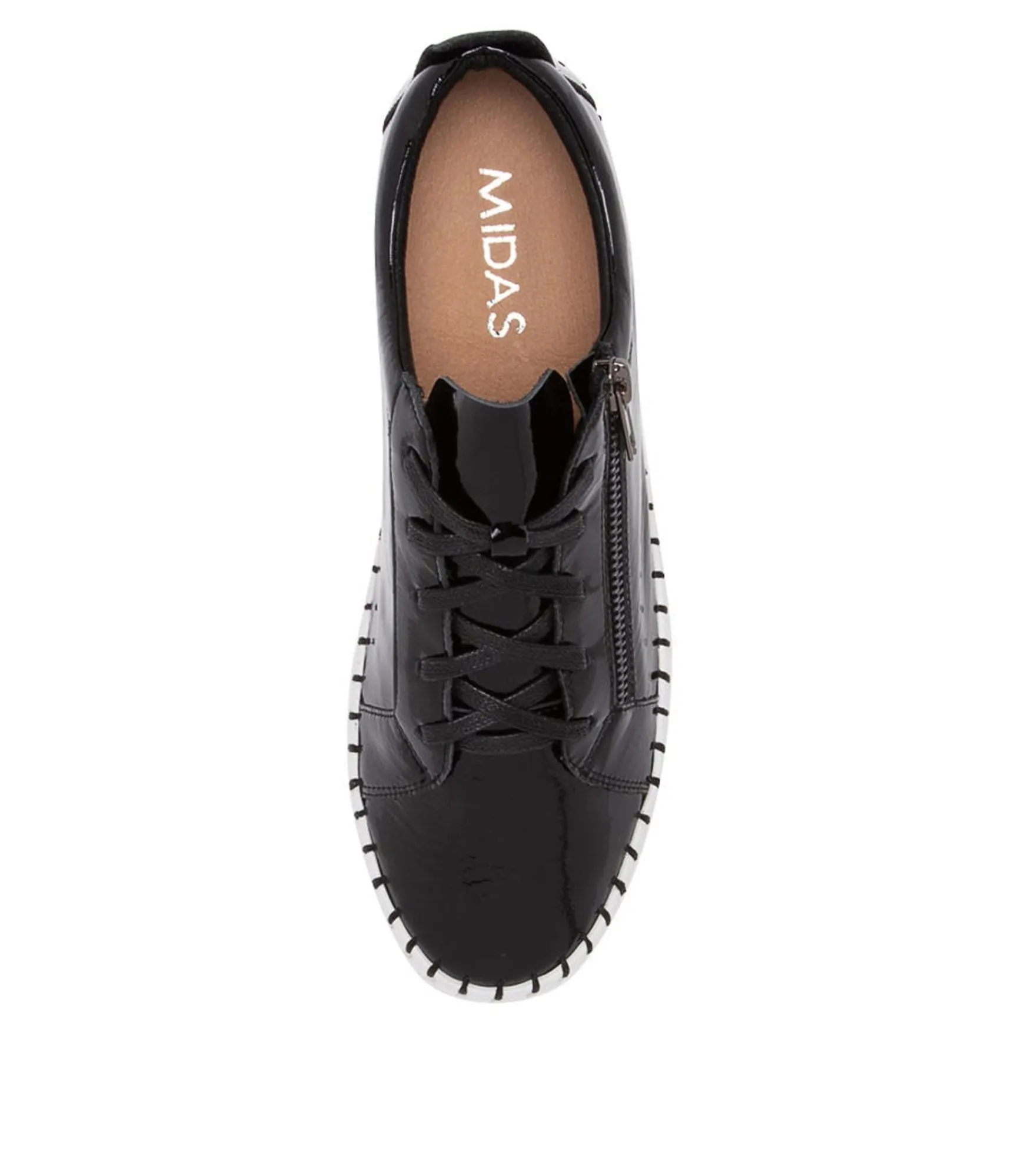 Best Midas Shoes Braelyn Black Patent Leather Sneakers Ws