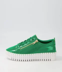 Cheap Midas Shoes Braelyn Emerald Patent Leather Sneakers
