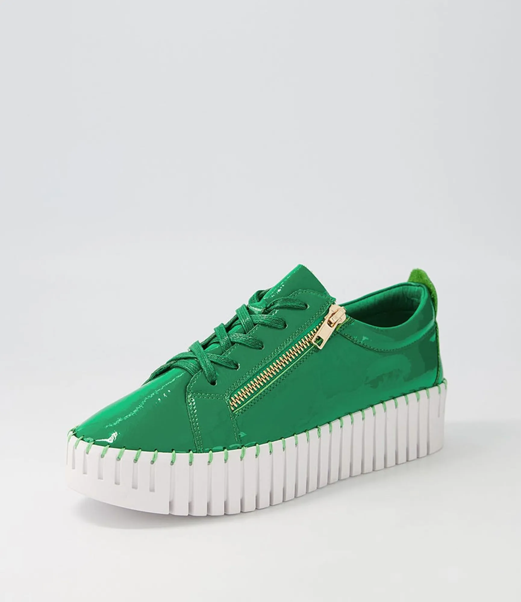 Cheap Midas Shoes Braelyn Emerald Patent Leather Sneakers