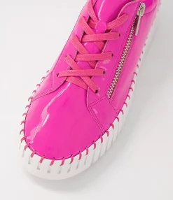 Store Midas Shoes Braelyn Hot Pink Patent Leather Sneakers